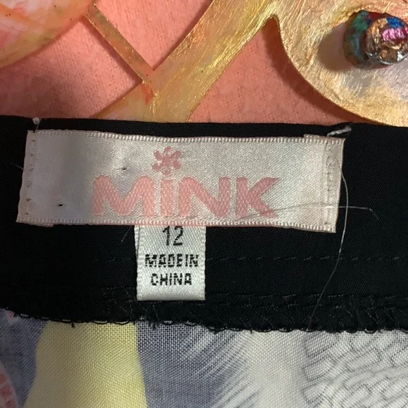 Mink bright/colourful sassy  faux button down the  front skirt,zipper at side - Picture 6 of 7